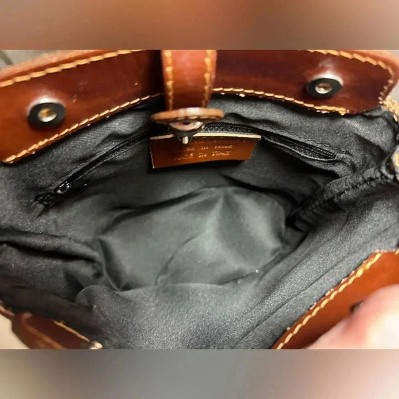 Gently Used VERA PELLE Brown Leather Crossbody. - Picture 7 of 7